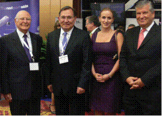 Dr. Enrique Borgo Bustamante, ex Vicepresidente de El Salvador, el Director General de la DGAC de Chile Jaime Alarcón Pérez, Heather MacDonald, Manager de IATA y Patricio Sepúlveda, Vicepresidente para América Latina de IATA y ex Presidente de Lan Chile