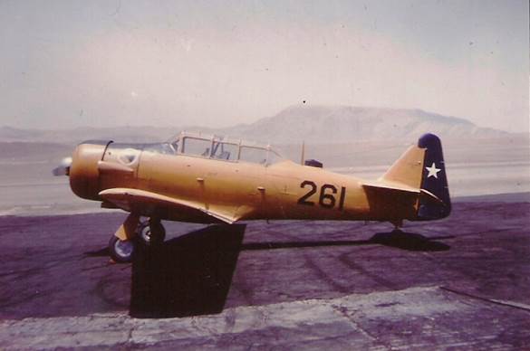 T-6G Nº 261 en el cual el 22 de febrero de 1963 Sergio hizo su primer solo en dicho material